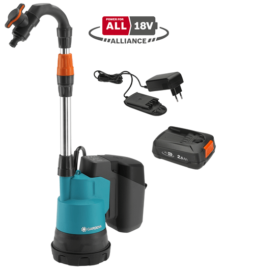 Accu regentonpomp 2000/2 18v P4A Set Accu regentonpomp 2000/2 18v P4A Set