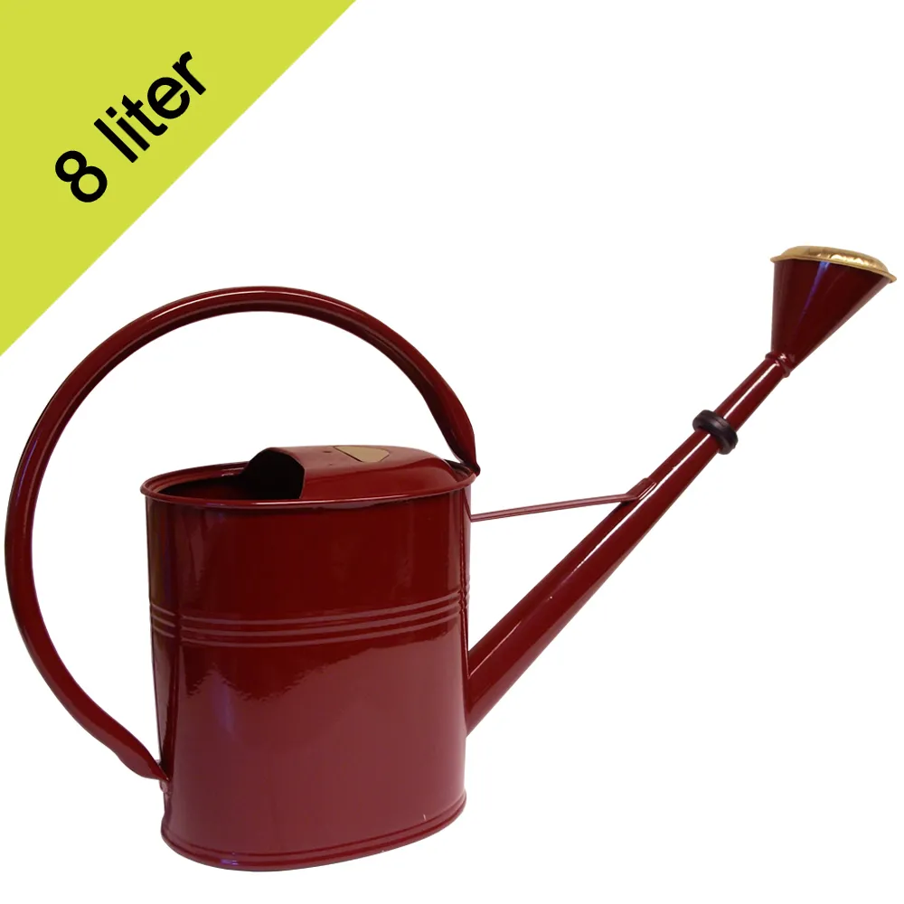 Gieter ovaal 8 liter zink/wijnrood Gieter ovaal 8 liter zink/wijnrood