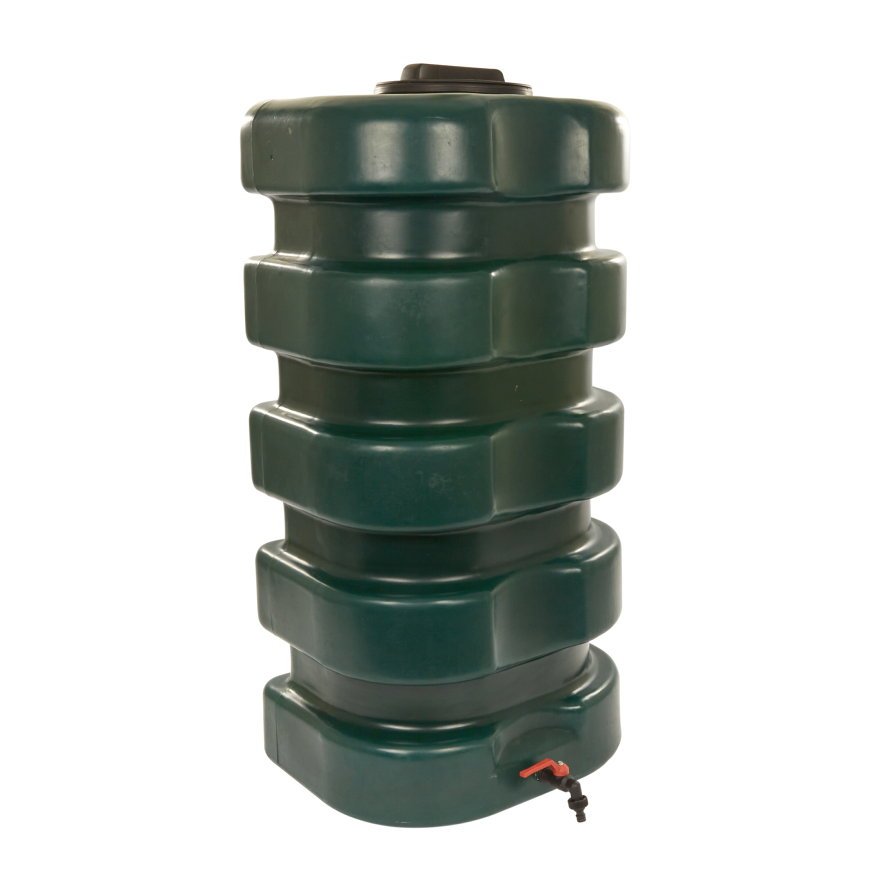 DS regenton, pe, donkergroen, incl. kraan, 300 liter DS regenton, pe, donkergroen, incl. kraan, 300 liter
