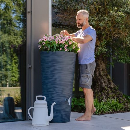 2in1 ton NATURE 210 liter Grafietgrijs ø 58 (max) x h.110 cm D 2in1 ton NATURE 210 liter Grafietgrijs ø 58 (max) x h.110 cm D